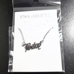 'Baby' Script Necklace